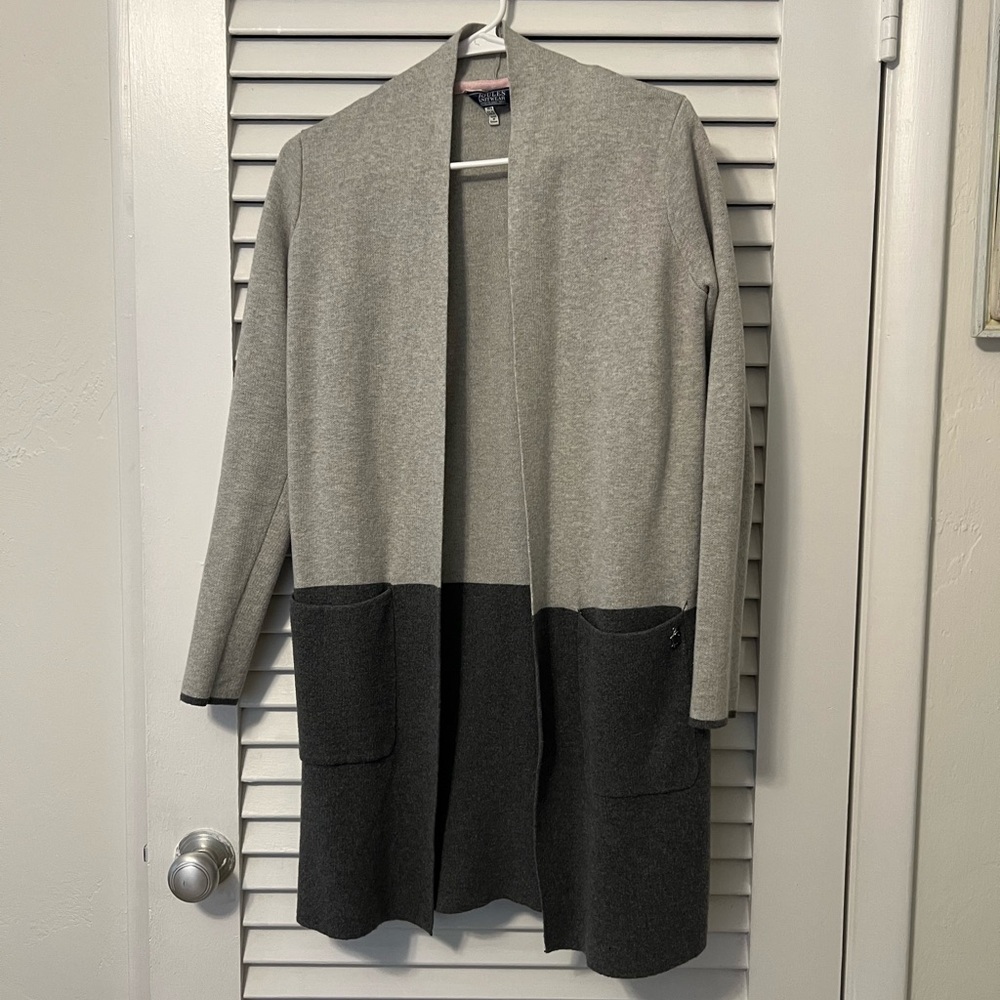 Joules Knitwear Esmeralda Gray Marl Knee Length Cardigan